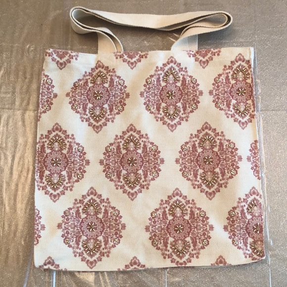 REUSABLE TOTE, Gold Beaded, Polyester, New - Picture 1 of 12